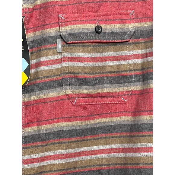 NWT G.H. Bass & Co Striped Button-Up Shirt 2X-Large Red/Gray Long Sleeve Casual - Picture 5 of 16